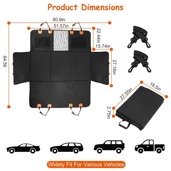 Waterproof Dog Car Seat Cover with Mesh Window – Black - Image 10