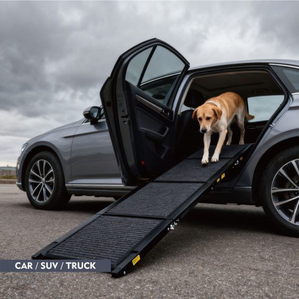 Foldable Dog Car Ramp for Large Dogs - Black - Image 2