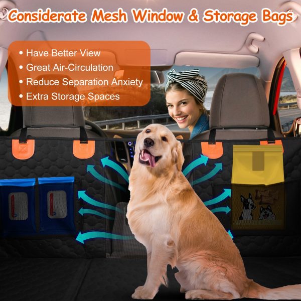 Waterproof Dog Car Seat Cover with Mesh Window – Black - Image 5