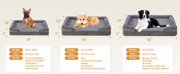 Washable Supportive Dog Sofa Bed - Gray, XL - Image 2