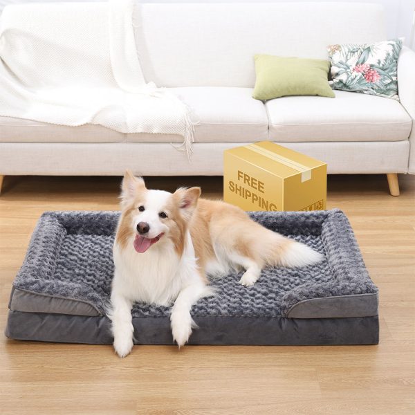 Washable Supportive Dog Sofa Bed - Gray, XL - Image 3