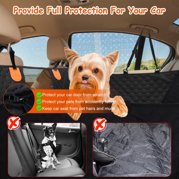 Waterproof Dog Car Seat Cover with Mesh Window – Black - Image 3