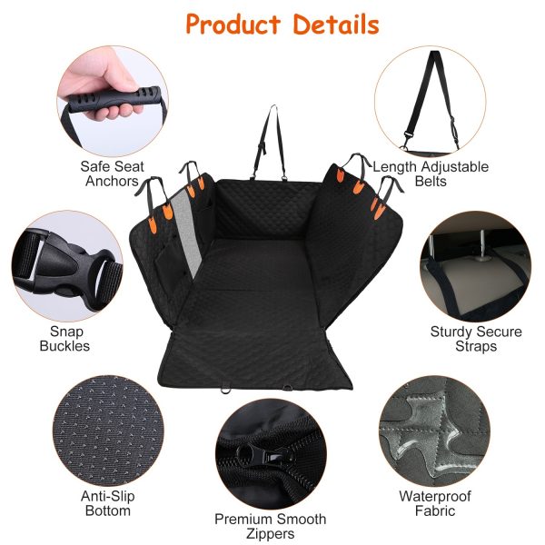 Waterproof Dog Car Seat Cover with Mesh Window – Black - Image 9