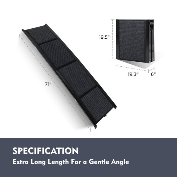 Foldable Dog Car Ramp for Large Dogs - Black - Image 8