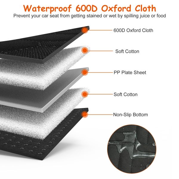 Waterproof Dog Car Seat Cover with Mesh Window – Black - Image 4