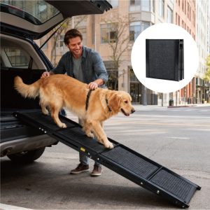 Foldable Dog Car Ramp for Large Dogs - Black