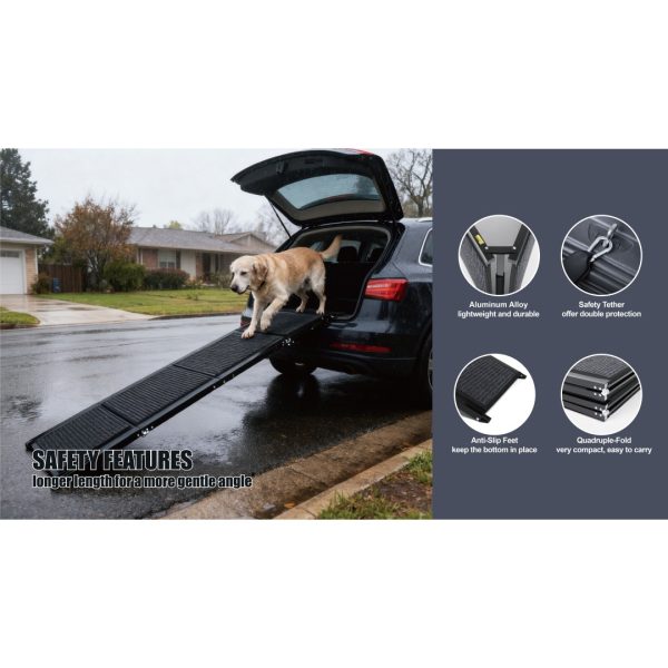 Foldable Dog Car Ramp for Large Dogs - Black - Image 9