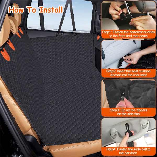 Waterproof Dog Car Seat Cover with Mesh Window – Black - Image 6