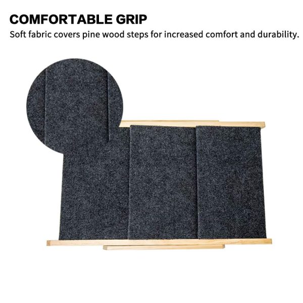 Foldable 3-Step Wood Dog Stairs - Gray Wood - Image 4