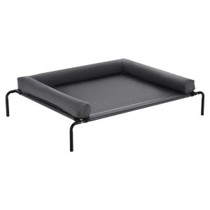 Elevated Cooling Dog Bed with Headrest - Gray, XL