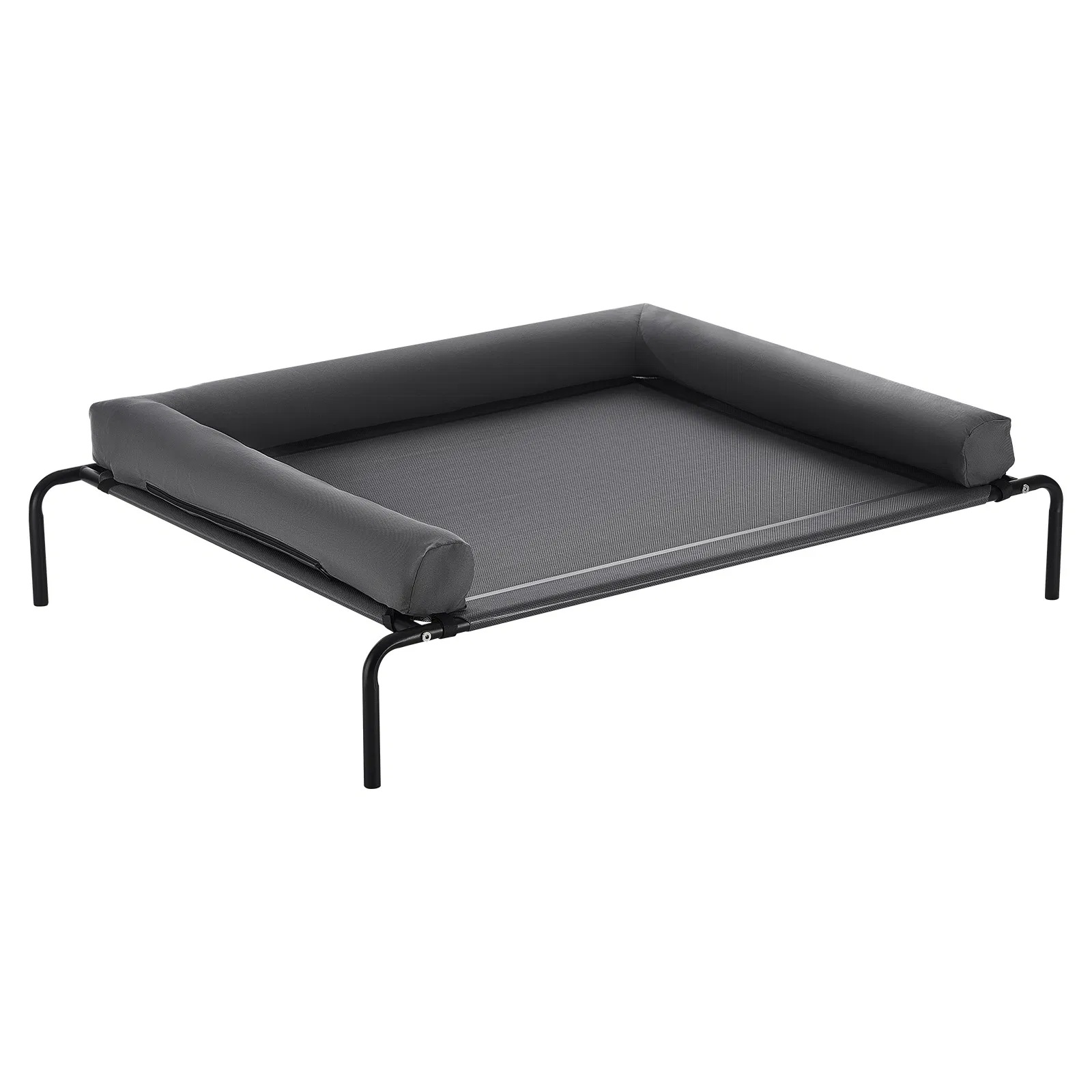 Elevated Cooling Dog Bed with Headrest - Gray, XL