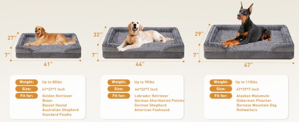 Washable Supportive Dog Sofa Bed - Gray, XL - Image 6