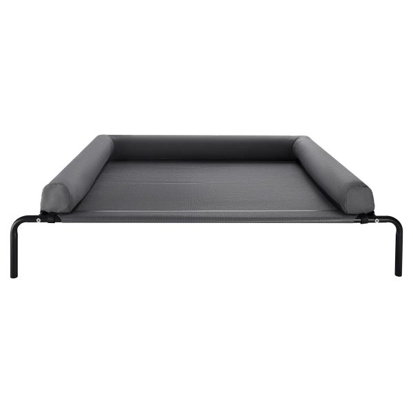 Elevated Cooling Dog Bed with Headrest - Gray, XL - Image 7