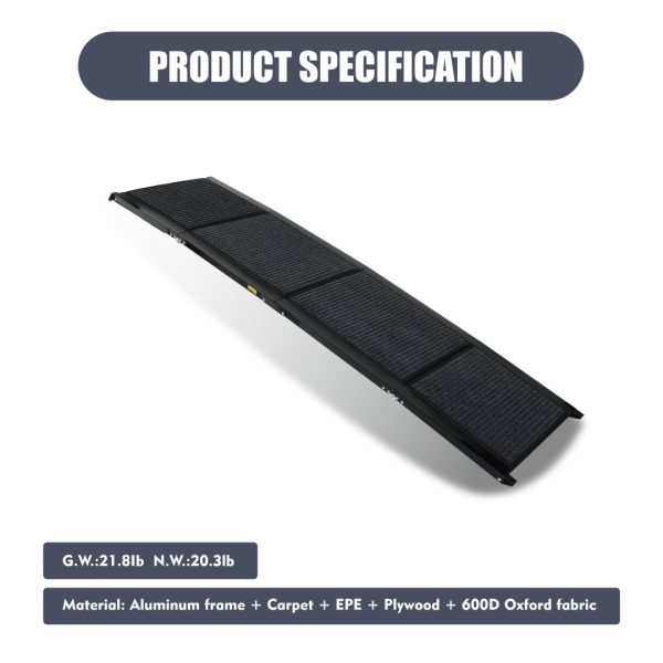 Foldable Dog Car Ramp for Large Dogs - Black - Image 5