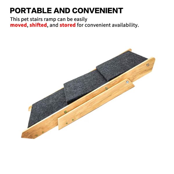 Foldable 3-Step Wood Dog Stairs - Gray Wood - Image 6
