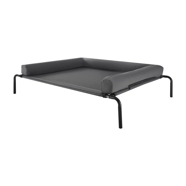 Elevated Cooling Dog Bed with Headrest - Gray, XL - Image 5